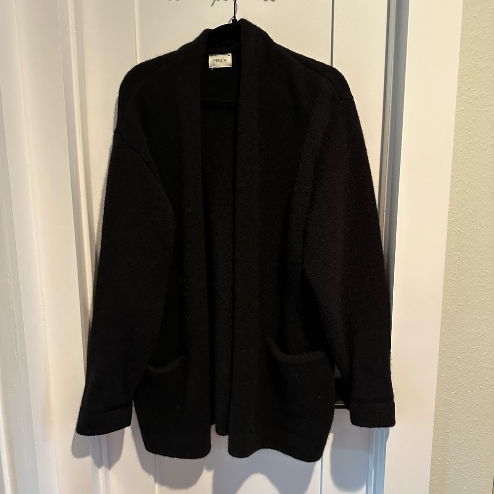 Mikuta oversized knitted cardigan black - Picture 2 of 6